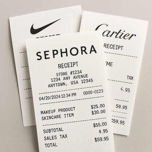 SZABLONY PARAGONÓW 1000+ (SEPHORA, NIKE, ITD.)
